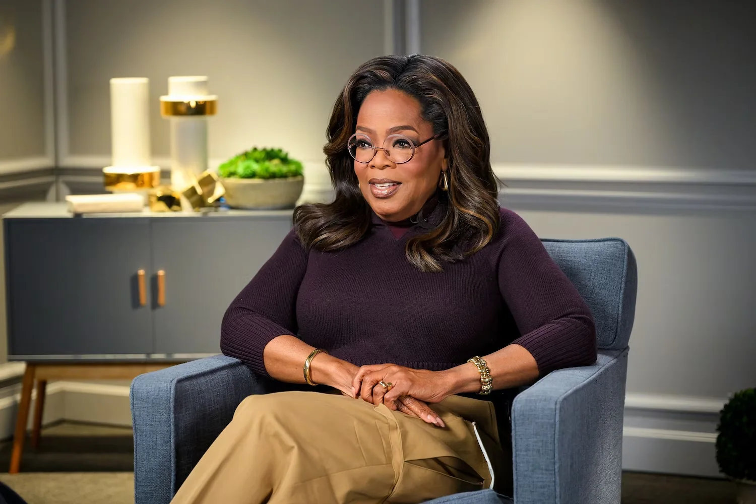 Oprah Winfrey during the conversation